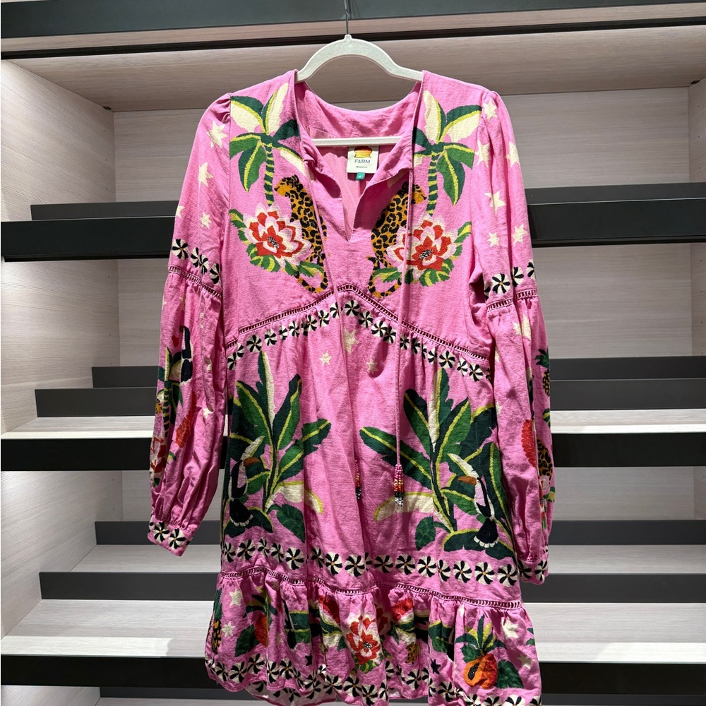 Pink Floral Embroidered Dress